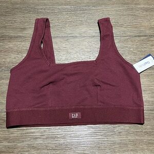 GAP Body Women's Burgundy Cotton Rib Bralette size Medium NWT